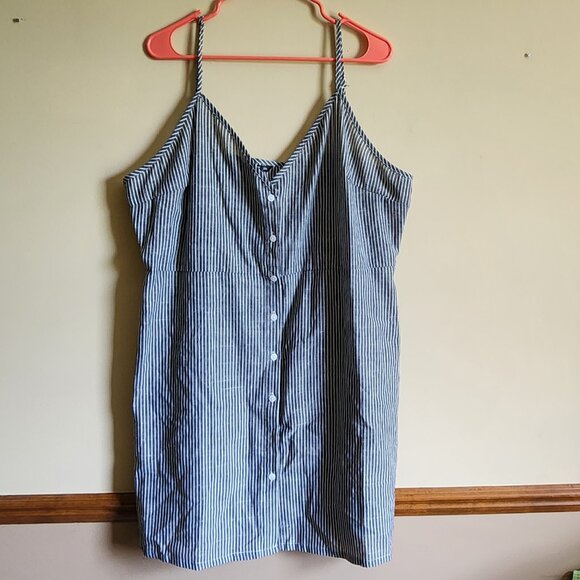 SHEIN Plus Striped Button Front Cami Dress Size 3XL NWOT - Picture 2 of 6